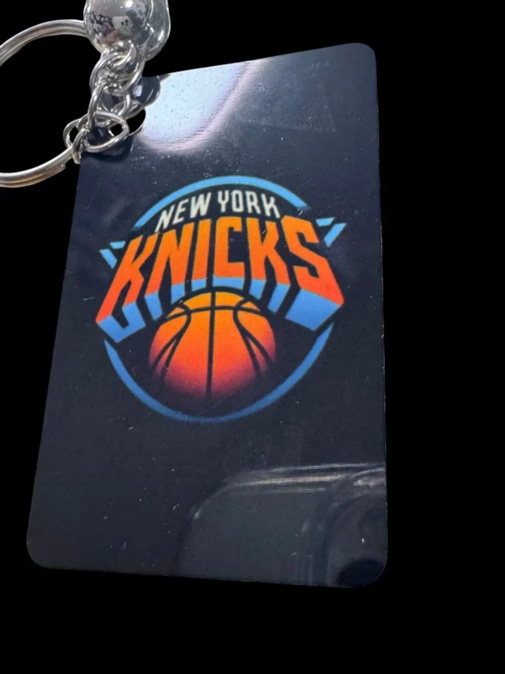 New York Knicks Metal Keychain with Blue Tassel, NBA Basketball Team Logo Key